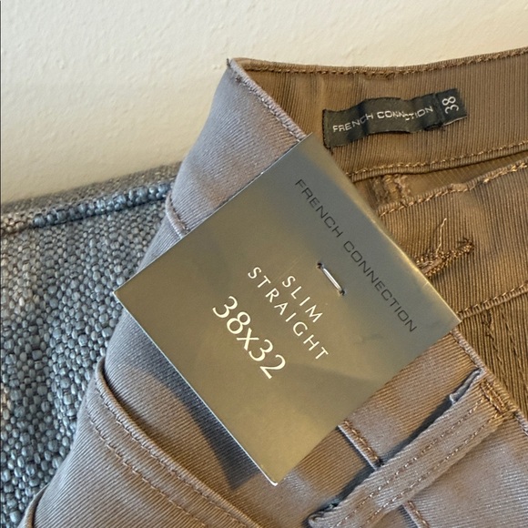 French Connection Tan Slim Straight Pants - Picture 4 of 5